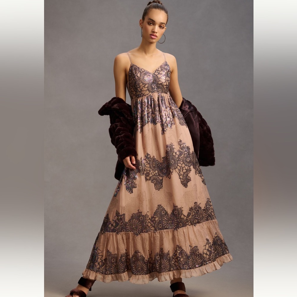 Anthropologie Let Me Be Deep-V Dress Size XS petite NWT